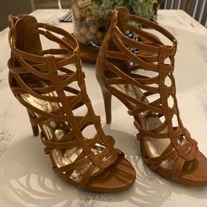 Jennifer Lopez  Gladiator Brown Heels - size 6.5